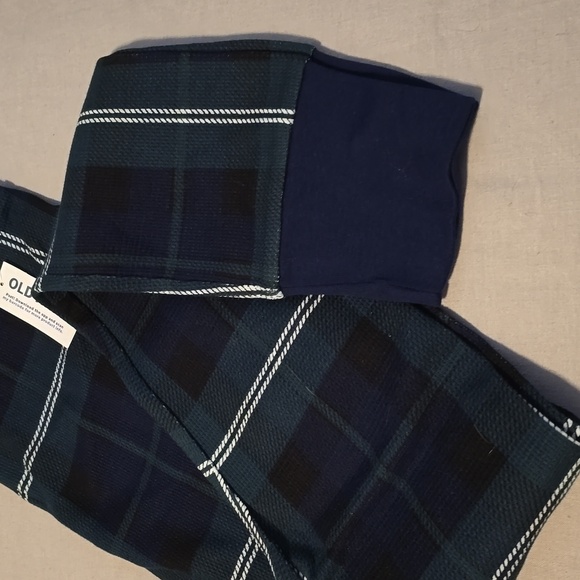 Old Navy Navy, Green & Black Checkered Pajama Jogger Leggings - Picture 3 of 5